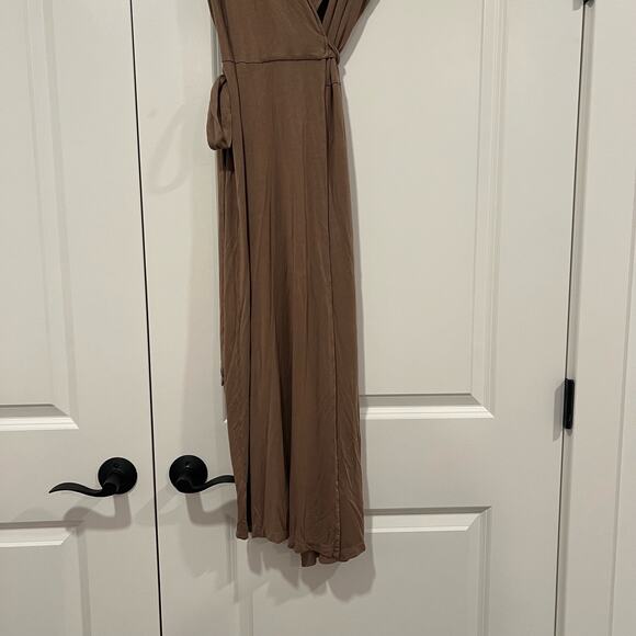 Anthropologie Porridge Women's Soft Casual‎ Wrap Dress Brown Sleeveless Size M - Picture 3 of 11